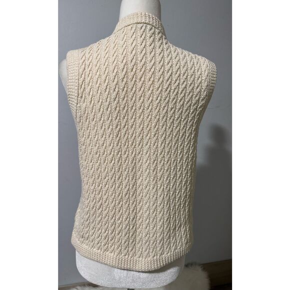 Zara knit crochet vest gold buttons M - Picture 5 of 7